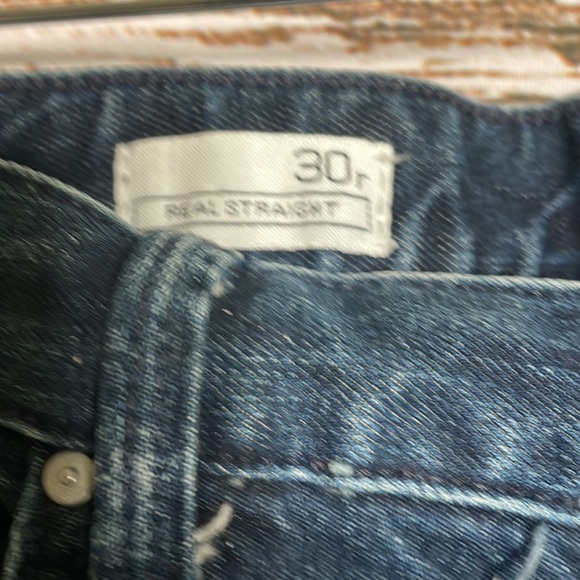 Women's Gap Real Straight Size 30 R Raw Hem Jeans - Picture 2 of 3